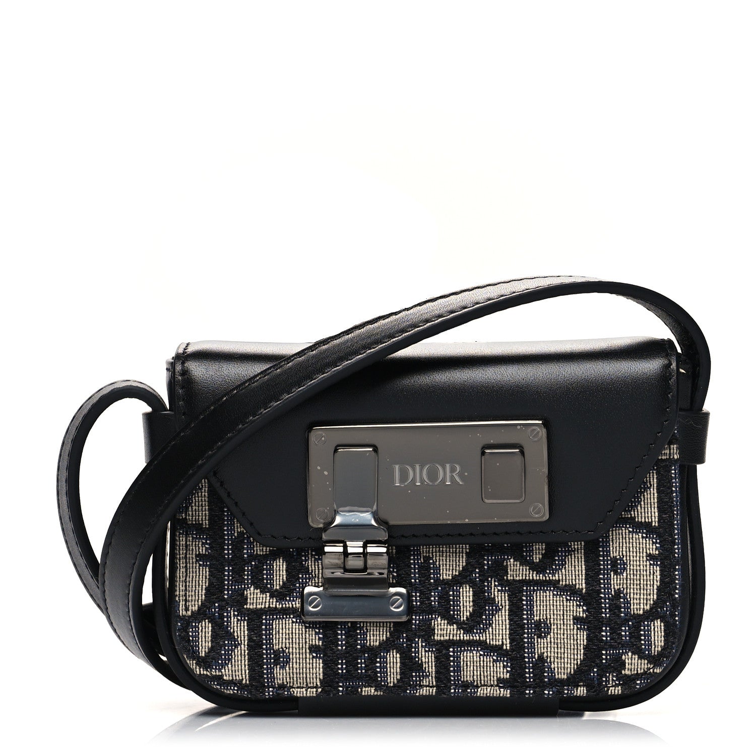 Christian Dior Oblique Smooth Calfskin Nano Pouch Beige Black 1 of 8
