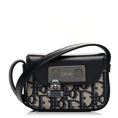 Christian Dior Oblique Smooth Calfskin Nano Pouch Beige Black 1 of 8
