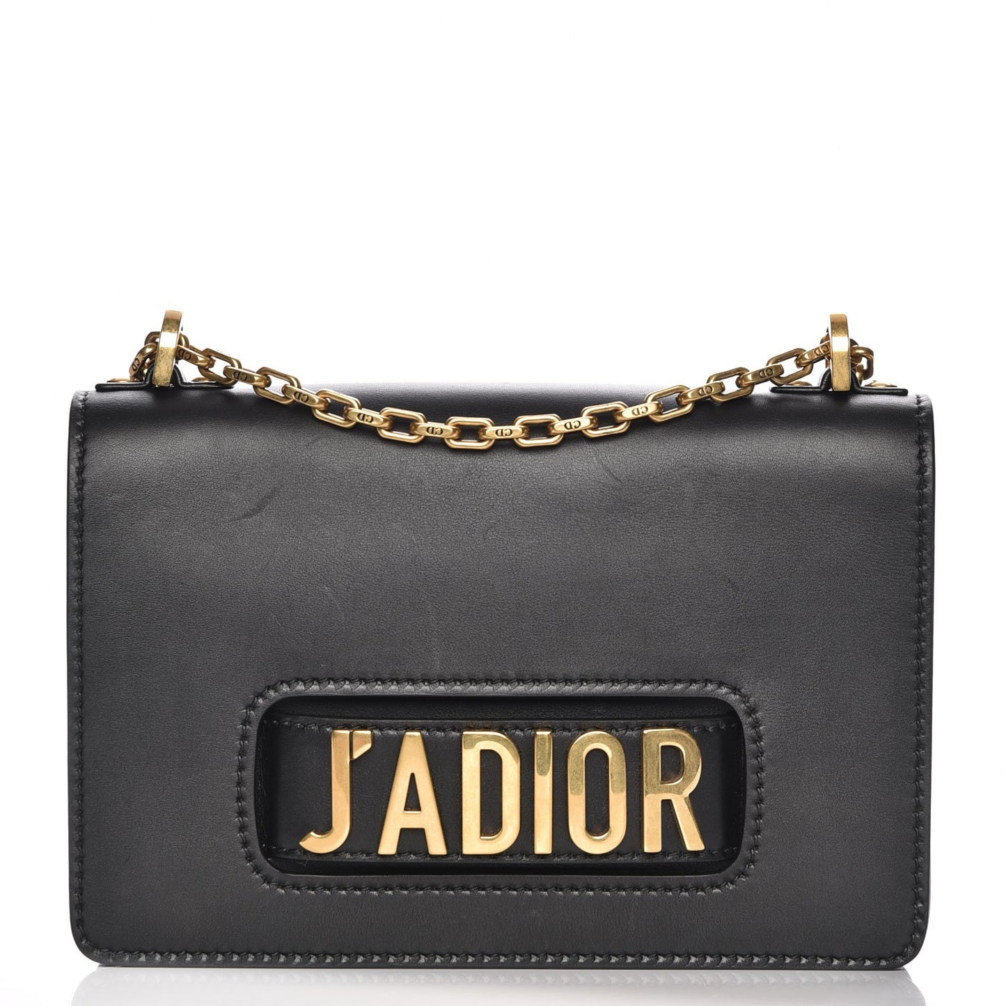 Calfskin J'Adior Chain Flap Bag Black