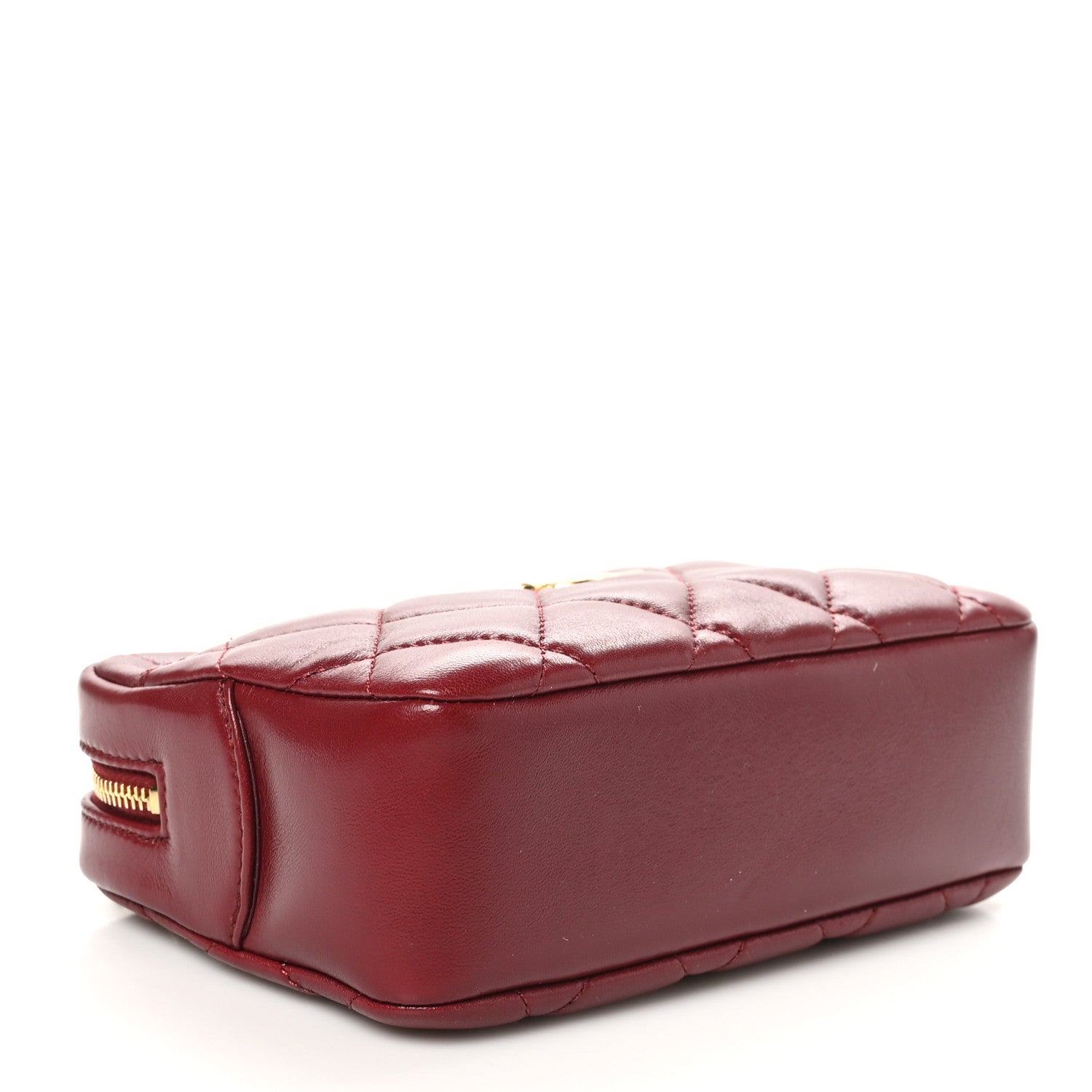 Chanel Shiny Lambskin Quilted Mini Camera Case Burgundy 4 of 10