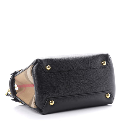 Burberry Derby Calfskin House Check Baby Banner Tote Black 4 of 9