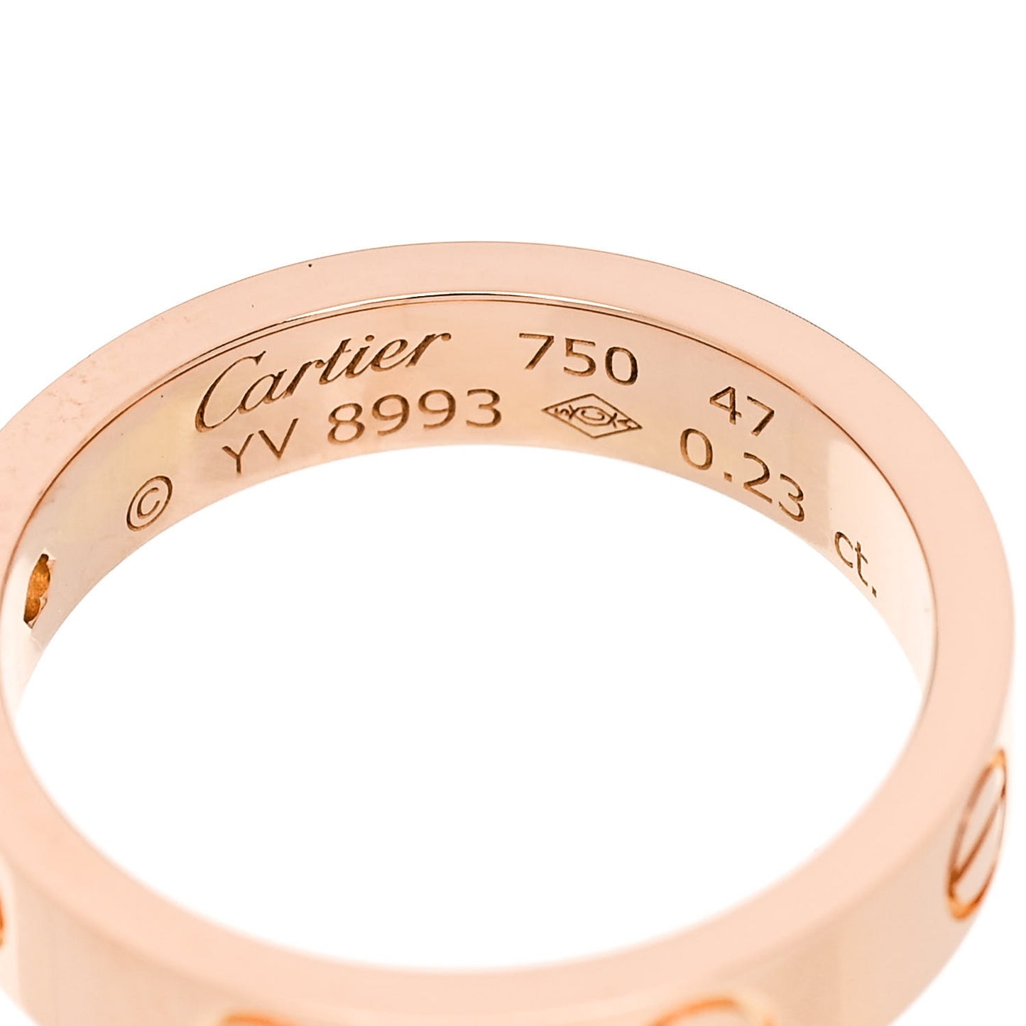 18K Pink Gold Diamond .23ct LOVE Solitaire Engagement Ring 47 4