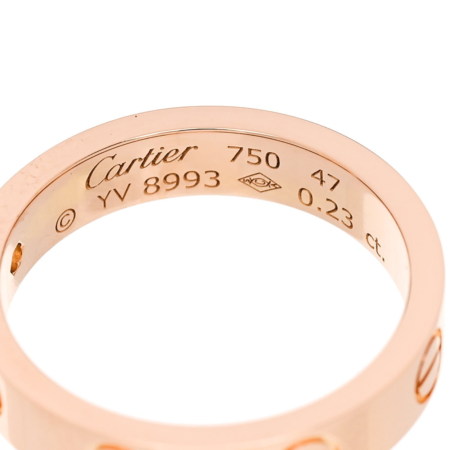 Cartier 18K Pink Gold Diamond .23ct LOVE Solitaire Engagement Ring 47 4 5 of 6