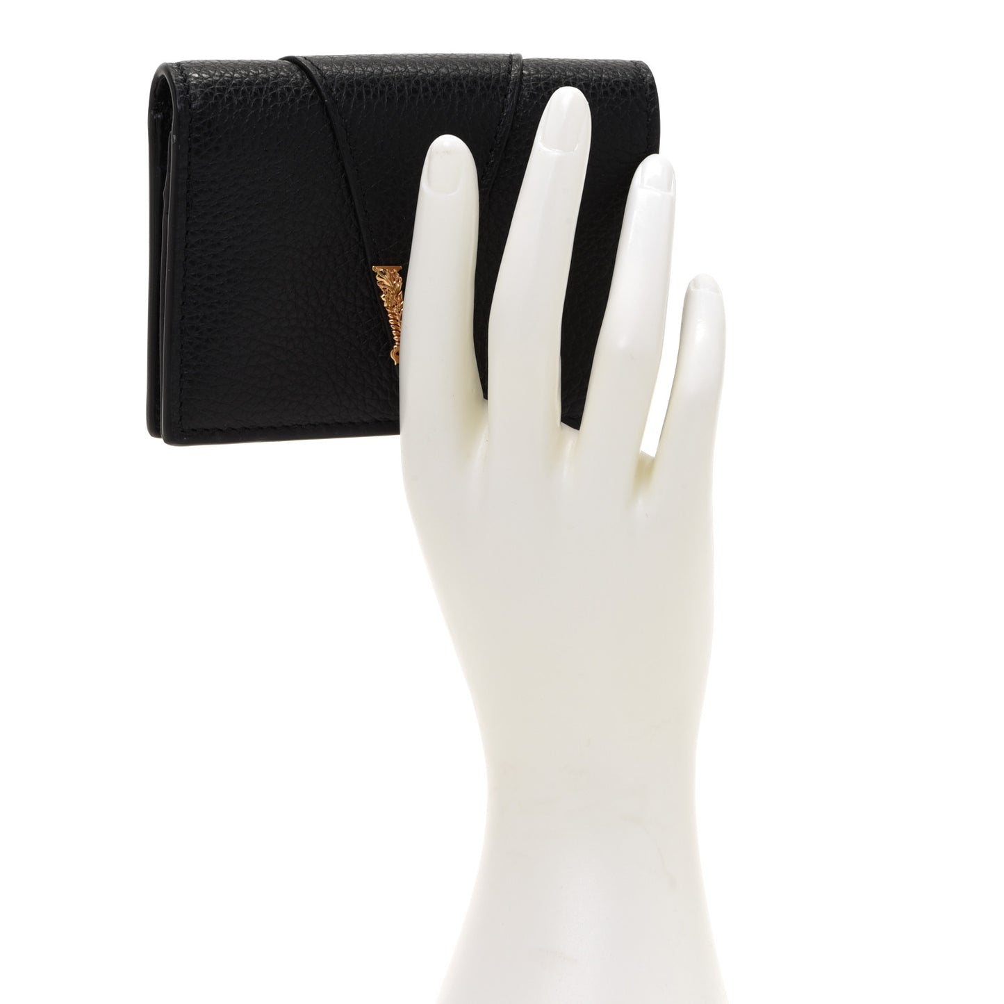 Grained Calfskin Virtus Bifold Wallet Black