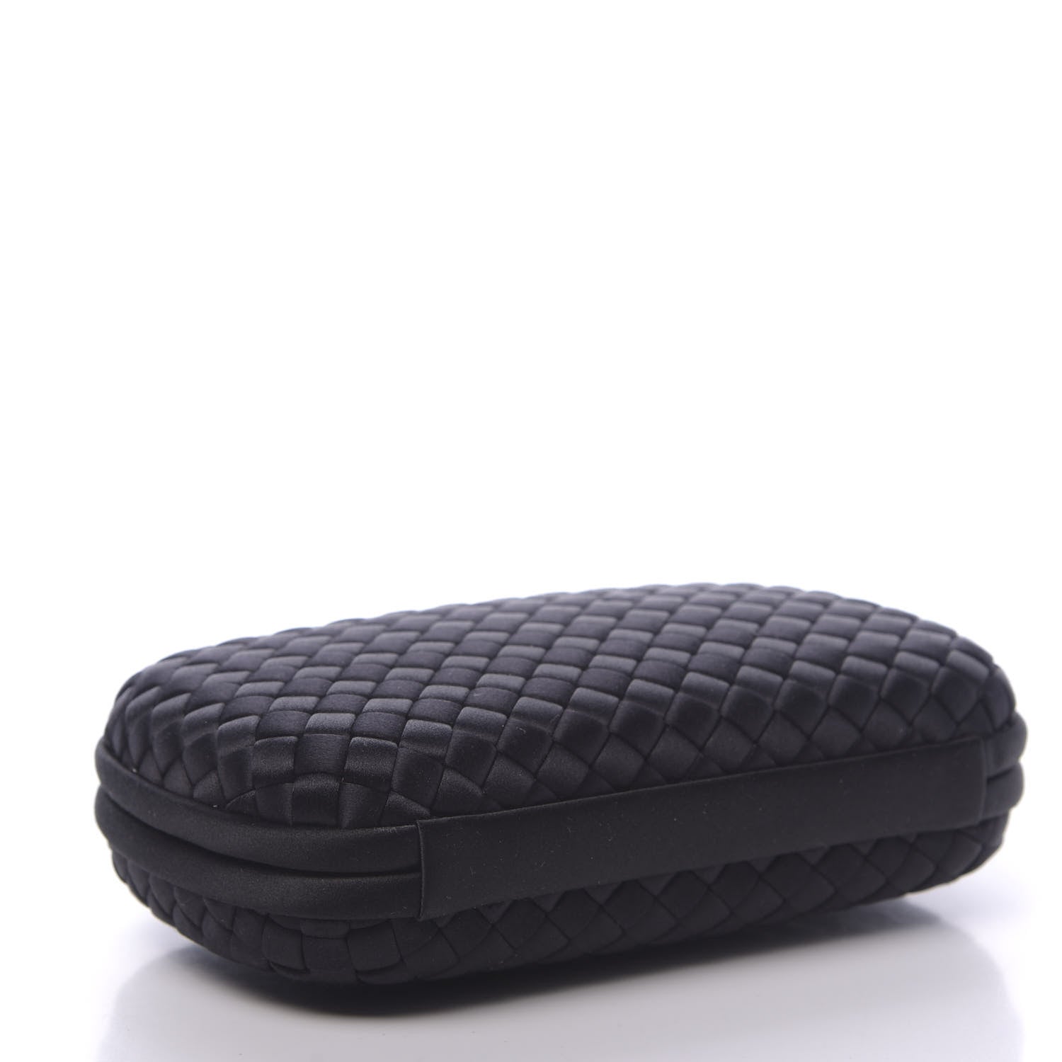 Bottega Veneta Satin Intrecciato Chain Knot Clutch Black 3 of 8