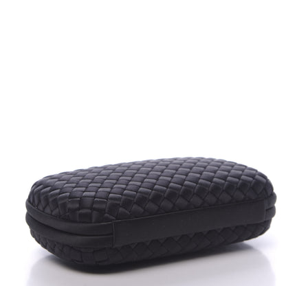 Bottega Veneta Satin Intrecciato Chain Knot Clutch Black 3 of 8