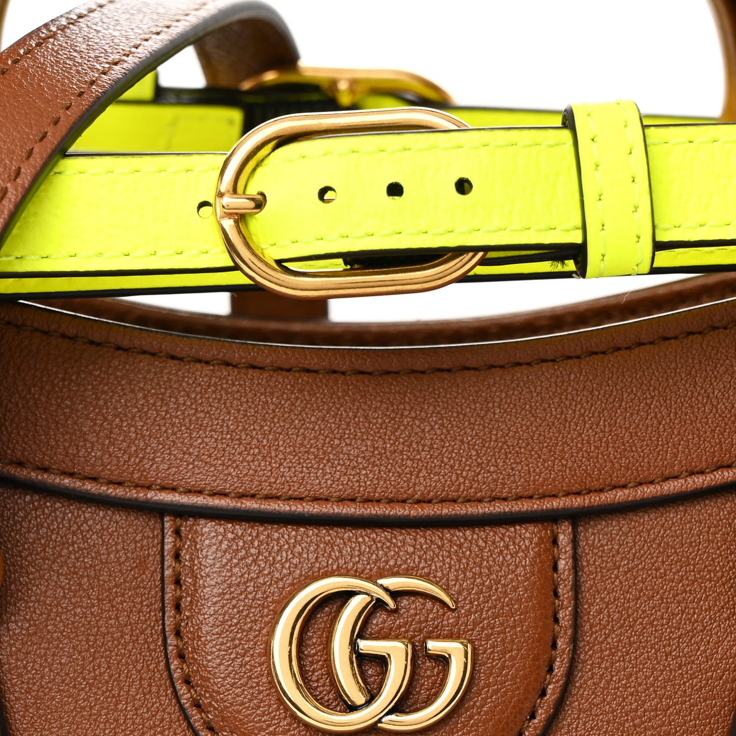 Wonka Grain Calfskin Small Diana Tote Bag Cuir Yellow Fluo