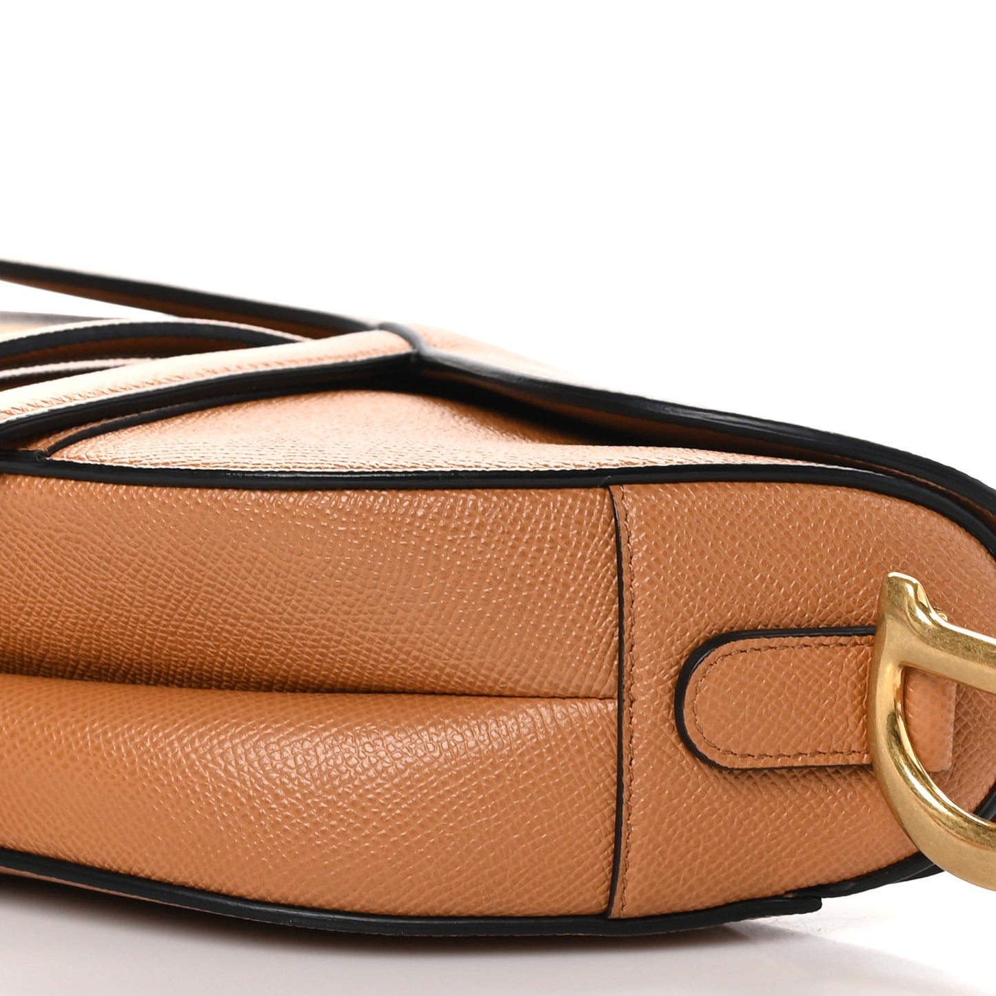Grained Calfskin Saddle Bag Camello