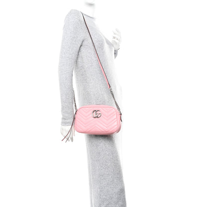 Gucci Calfskin Matelasse Small GG Marmont Chain Shoulder Bag Wild Rose 2 of 10