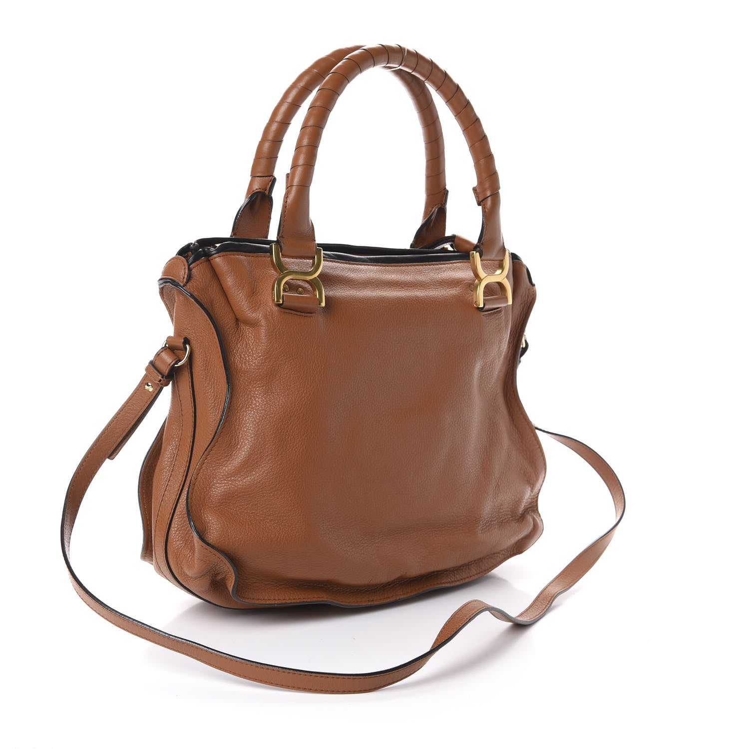 Chloe Calfskin Braided Medium Marcie Satchel Tan 4 of 10