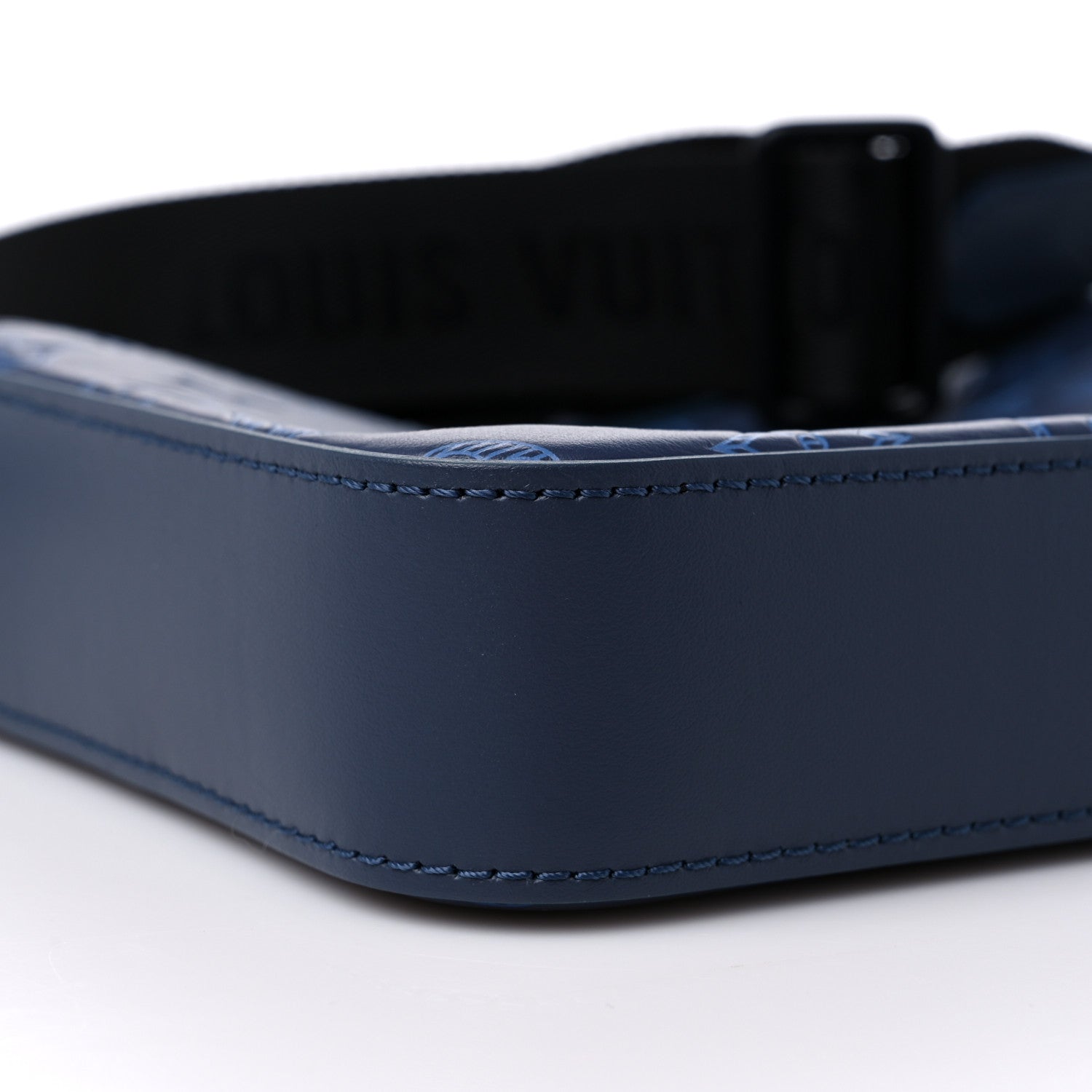 Louis Vuitton Calfskin Monogram Shadow Duo Messenger Navy Blue 6 of 9