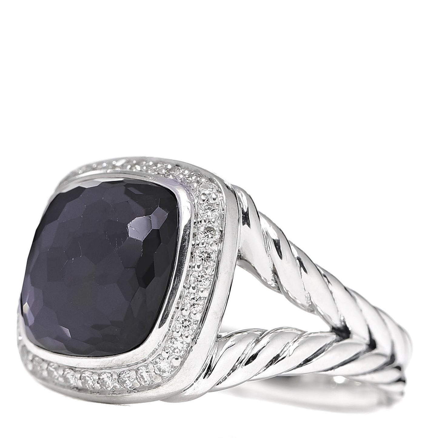 Sterling Silver Diamond Black Orchid 11mm Albion Ring 54 6.75