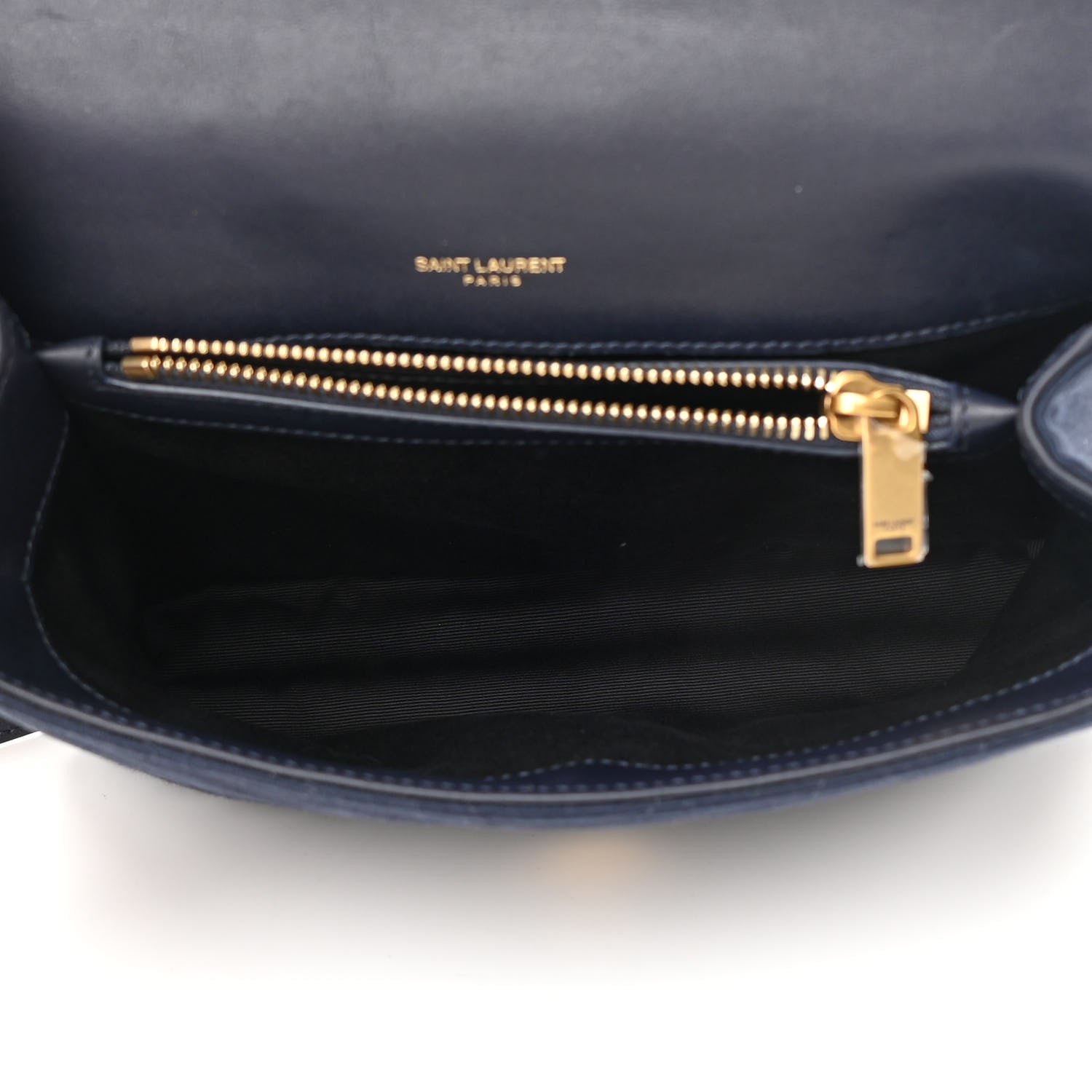 Saint Laurent Cotton Canvas Matelasse Chevron Monogram Medium College Bag Deeply Blue 5 of 14