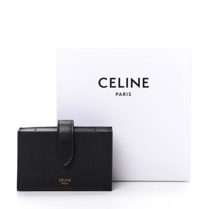 Celine Grained Shiny Calfskin Accordion Card Holder Black 7 of 7