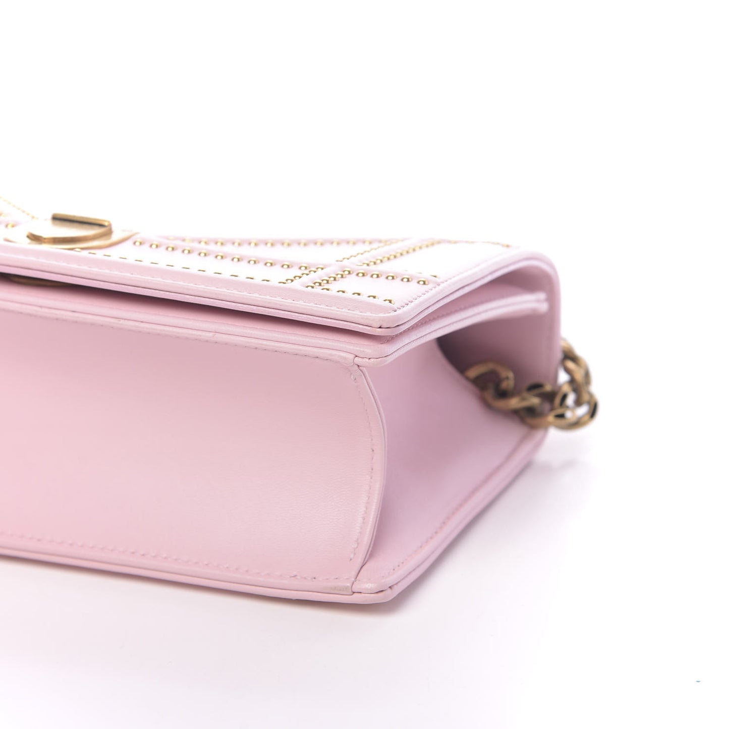 Lambskin Studded Small Diorama Flap Bag Pink