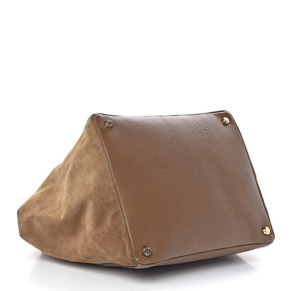 Fendi Calfskin Suede Boston Satchel Foresta 4 of 19