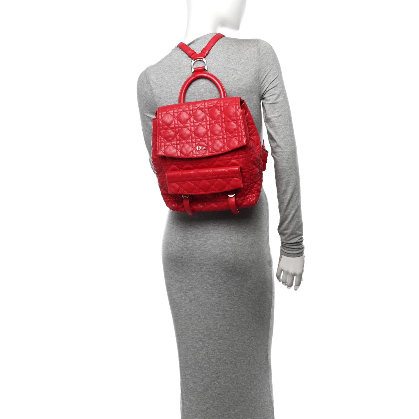 Lambskin Cannage Large Stardust Backpack Red