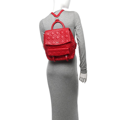 Christian Dior Lambskin Cannage Large Stardust Backpack Red 2 of 15