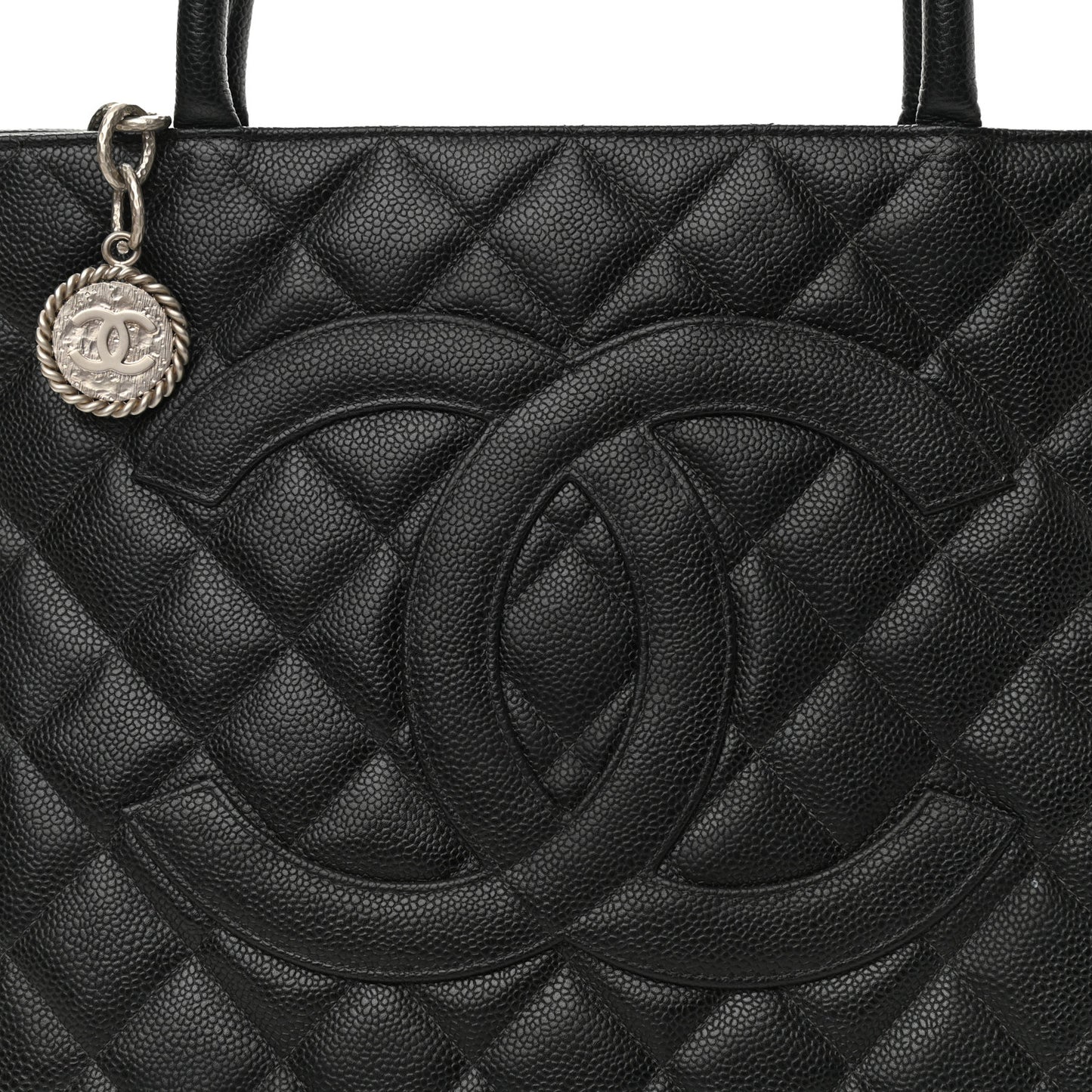 Caviar Quilted Medallion Tote Black