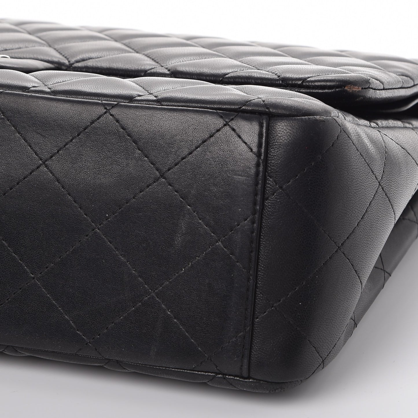Lambskin Quilted Maxi Double Flap Black