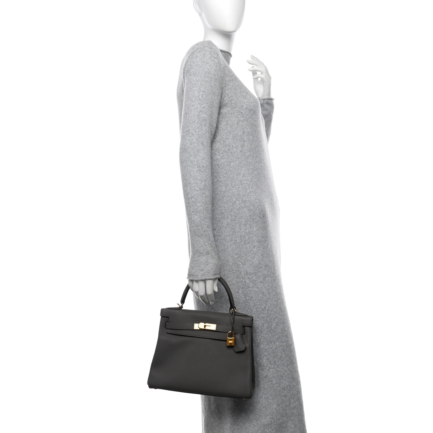 Hermes Togo Kelly Retourne 28 Etain 2 of 11