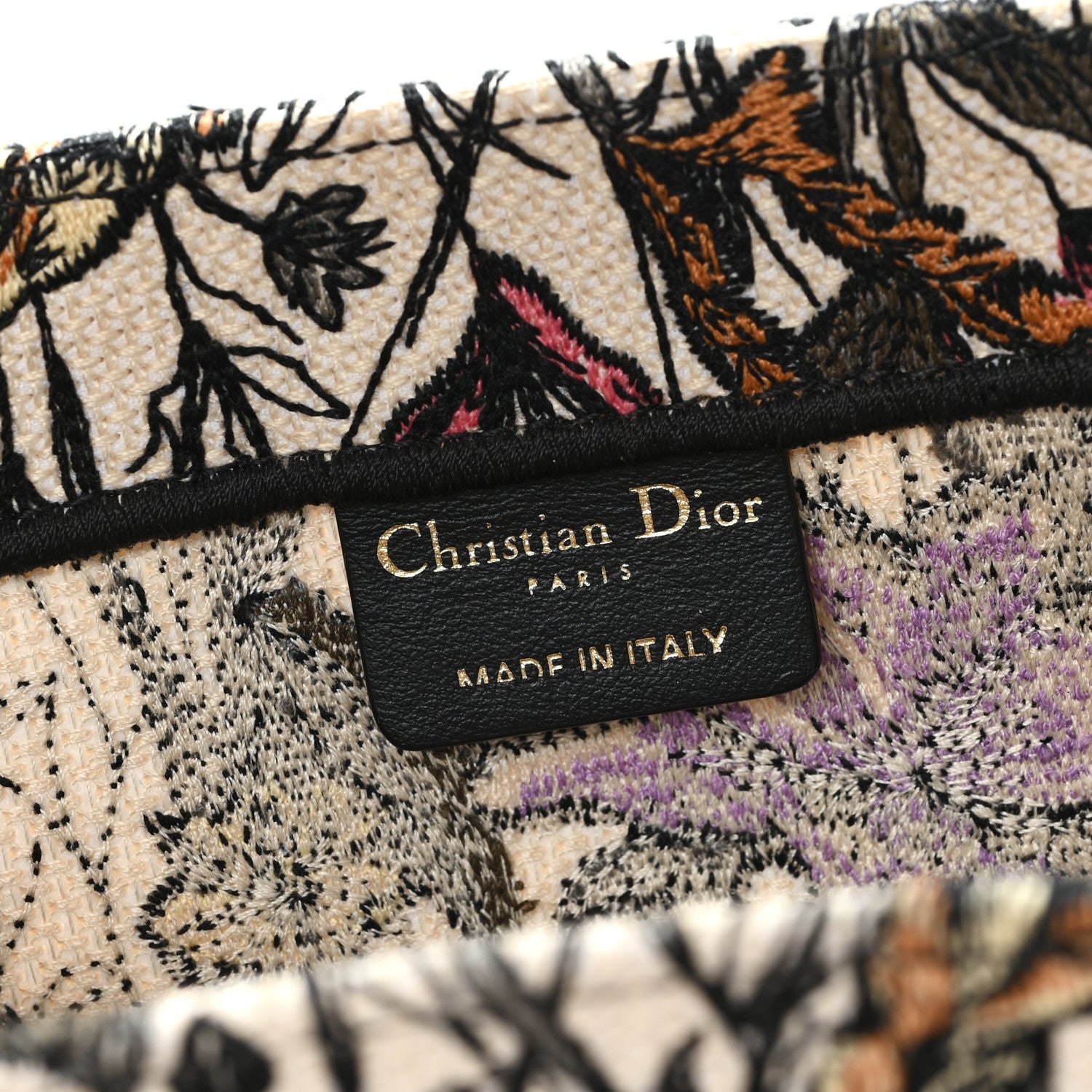 Christian Dior Canvas Embroidered Medium Mille Fleurs Book Tote Multicolor 6 of 11