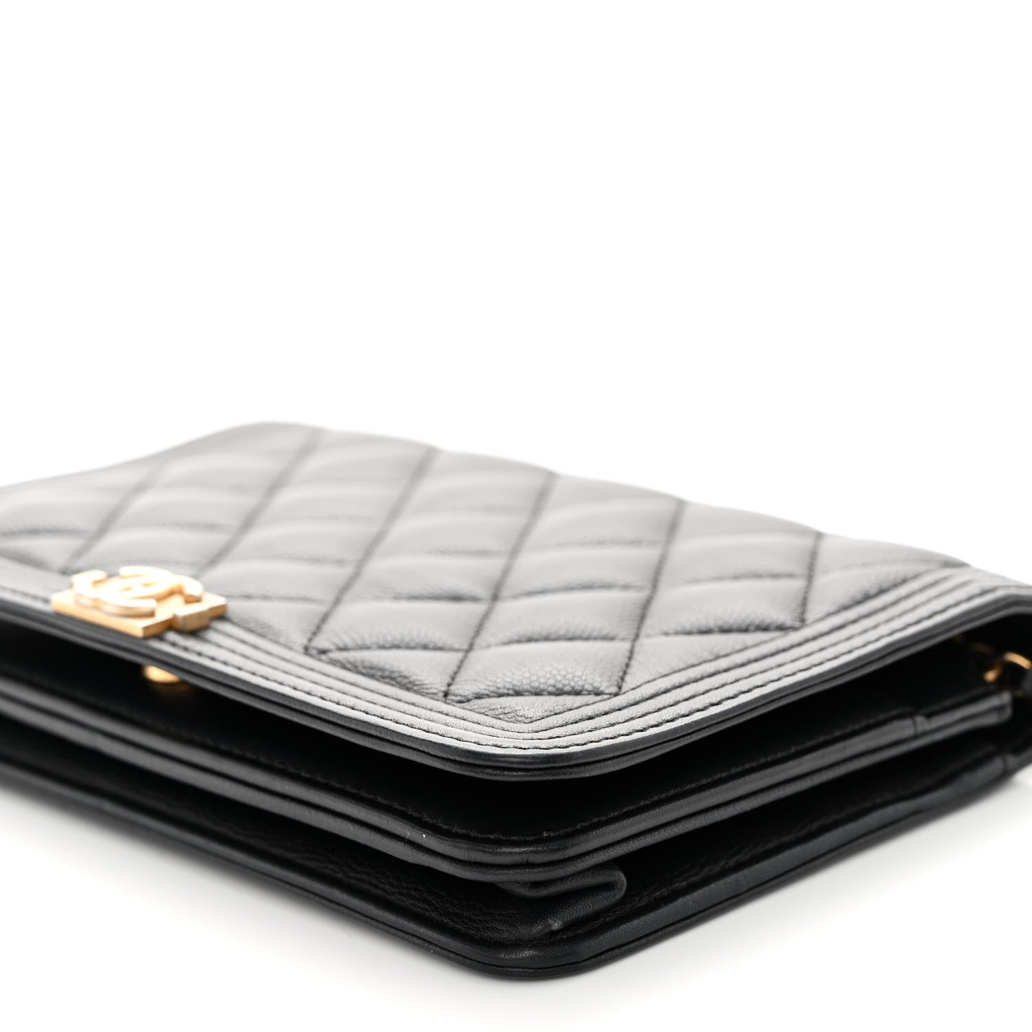 Chanel Caviar Quilted Boy Wallet On Chain WOC Black 9 of 12
