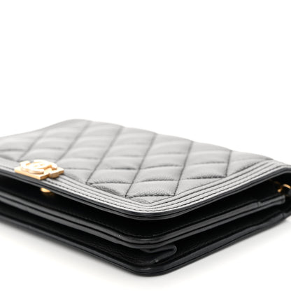 Chanel Caviar Quilted Boy Wallet On Chain WOC Black 9 of 12