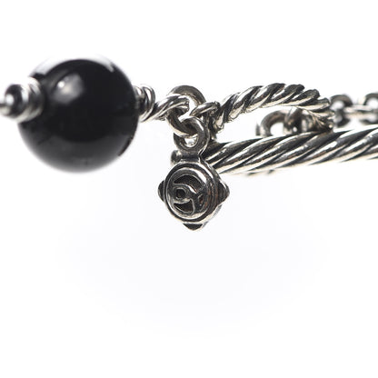 David Yurman Sterling Silver Black Onyx Pearl Bijoux Necklace 4 of 6