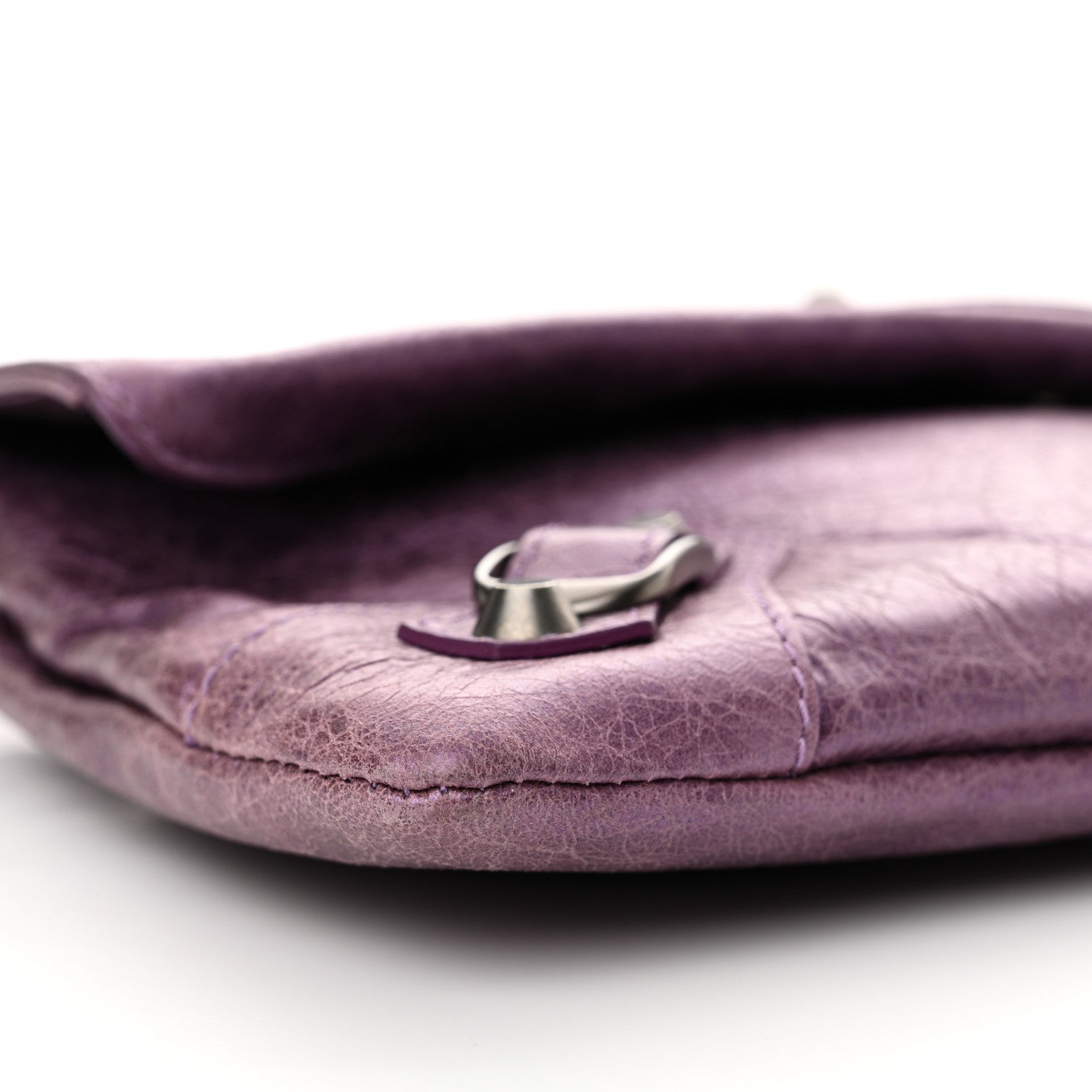 Balenciaga Agneau Classic Hardware Envelope Clutch Metallic Purple 10 of 12