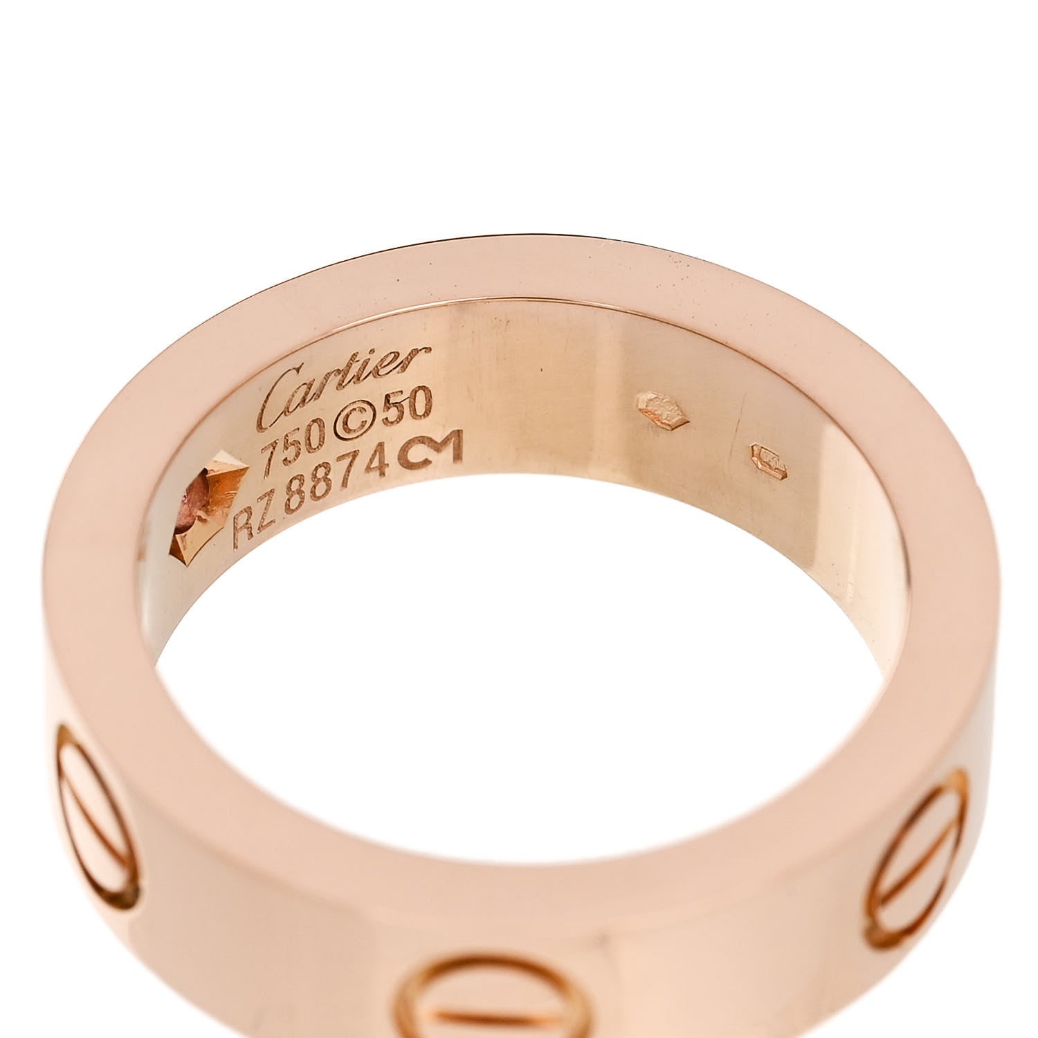 Cartier 18K Pink Gold Pink Sapphire 5.5mm LOVE Ring 50 5.25