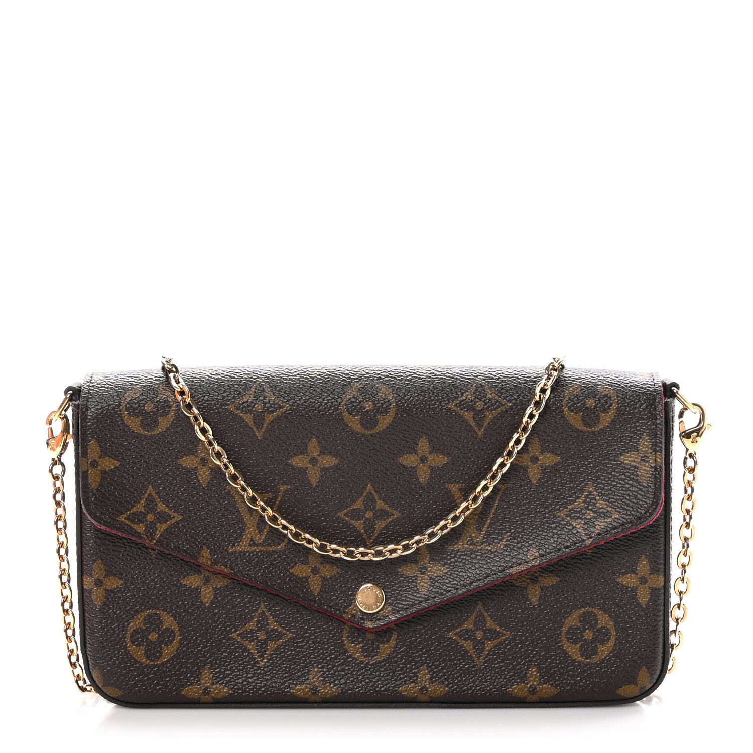 Louis Vuitton Monogram Pochette Felicie Chain Wallet Fuchsia 1 of 12