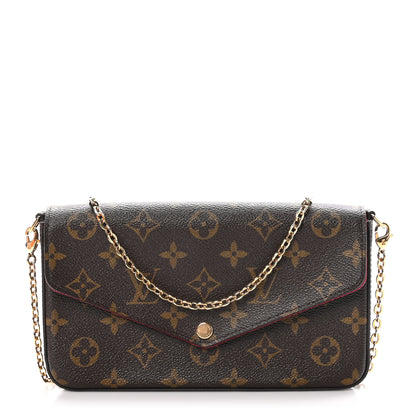 Louis Vuitton Monogram Pochette Felicie Chain Wallet Fuchsia 1 of 12