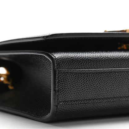 Saint Laurent Grain De Poudre Small Monogram Kate Satchel Black 7 of 8