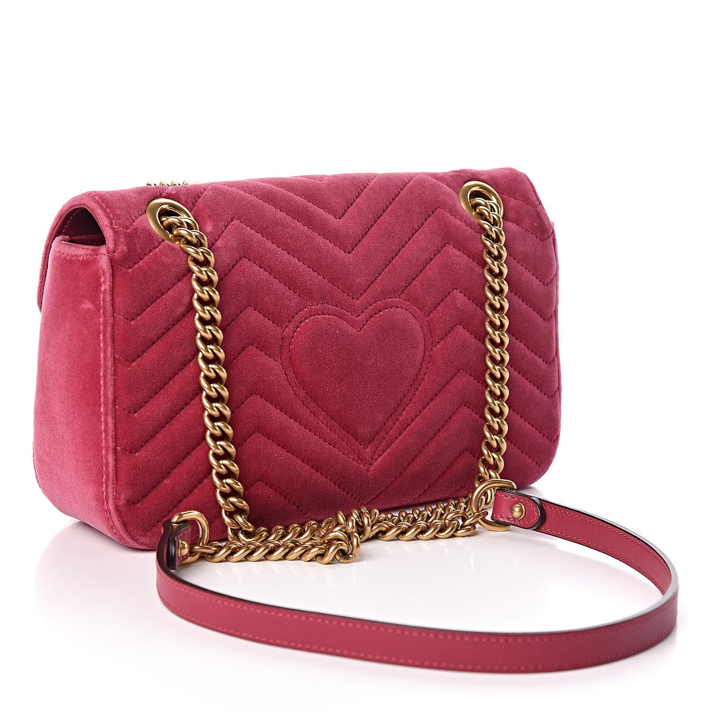 Velvet Matelasse Small GG Marmont Shoulder Bag Light Raspberry Rose