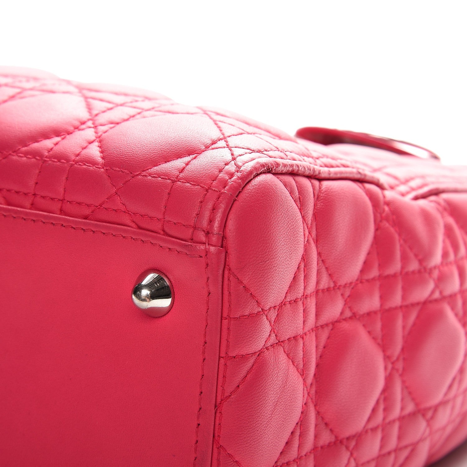 Christian Dior Lambskin Cannage Large Lady Dior Fuchsia 10 of 12