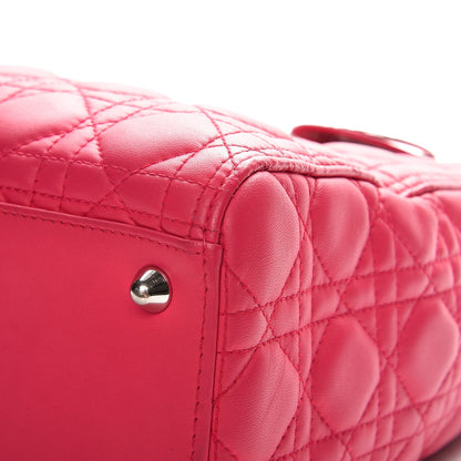 Christian Dior Lambskin Cannage Large Lady Dior Fuchsia 10 of 12