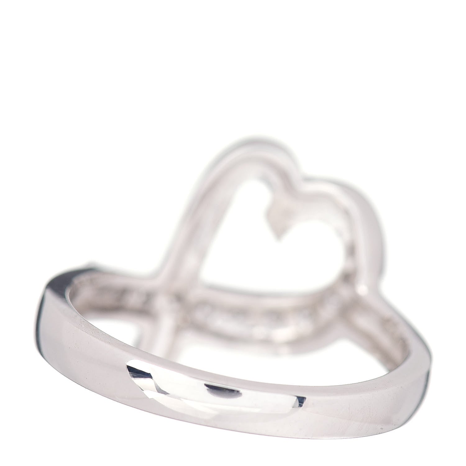 Tiffany 18K White Gold Diamond Paloma Picasso Loving Heart Ring 50 5.5 3 of 4