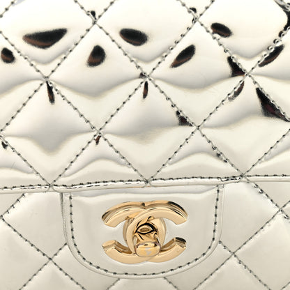 Chanel Mirror Calfskin Metallic Calfskin Quilted Hollywood Boulevard Mini Flap With Star Coin Purse Silver 8 of 10