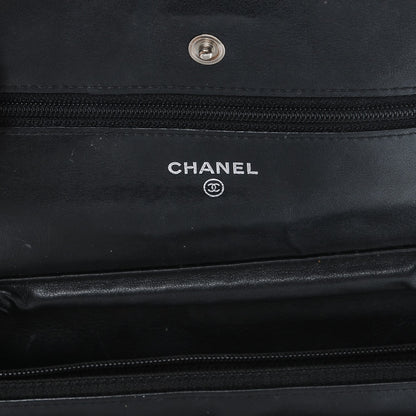 Chanel Distressed Patent Calfskin Quilted Reissue Wallet On Chain WOC Black 6 of 9