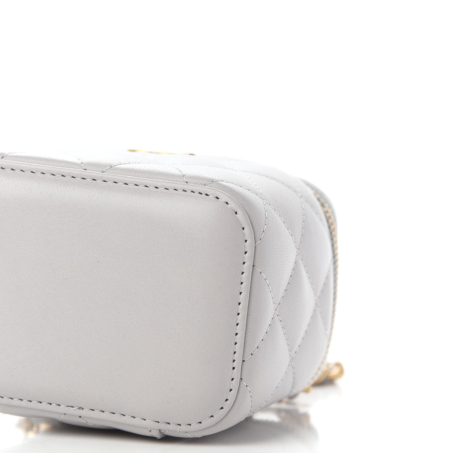 Chanel Lambskin Quilted Top Handle Mini Vanity Case With Chain Grey 8 of 8