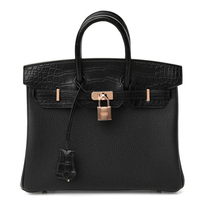 Hermes Togo Matte Alligator Birkin Touch 25 Black 1 of 10