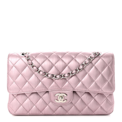 Chanel Metallic Calfskin Quilted Medium Double Flap Purple 1 of 11
