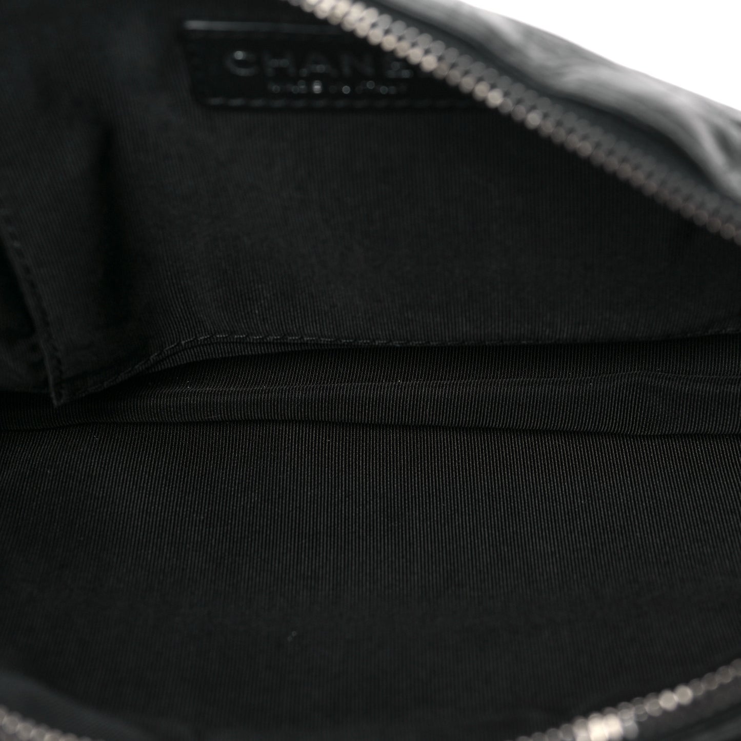 Crumpled Calfskin Quilted Casual Rock Waist Bag Fanny Pack Black