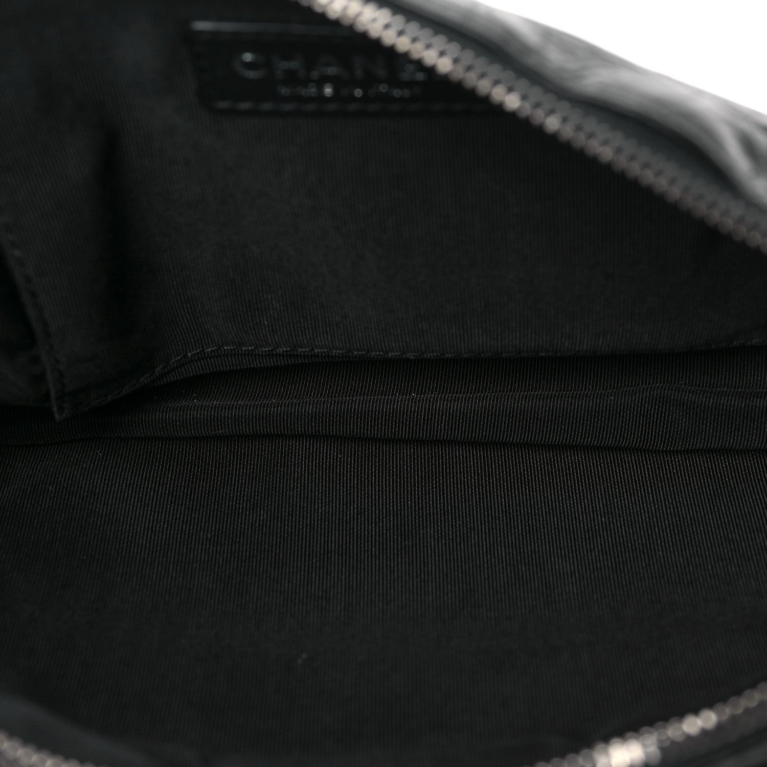 Chanel Crumpled Calfskin Quilted Casual Rock Waist Bag Fanny Pack Black 6 of 8