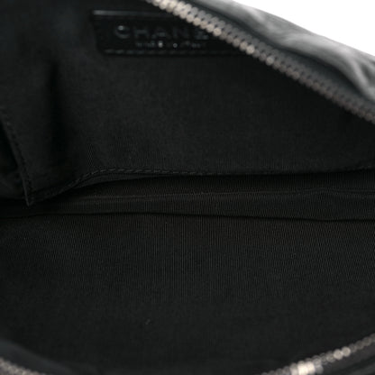 Chanel Crumpled Calfskin Quilted Casual Rock Waist Bag Fanny Pack Black 6 of 8