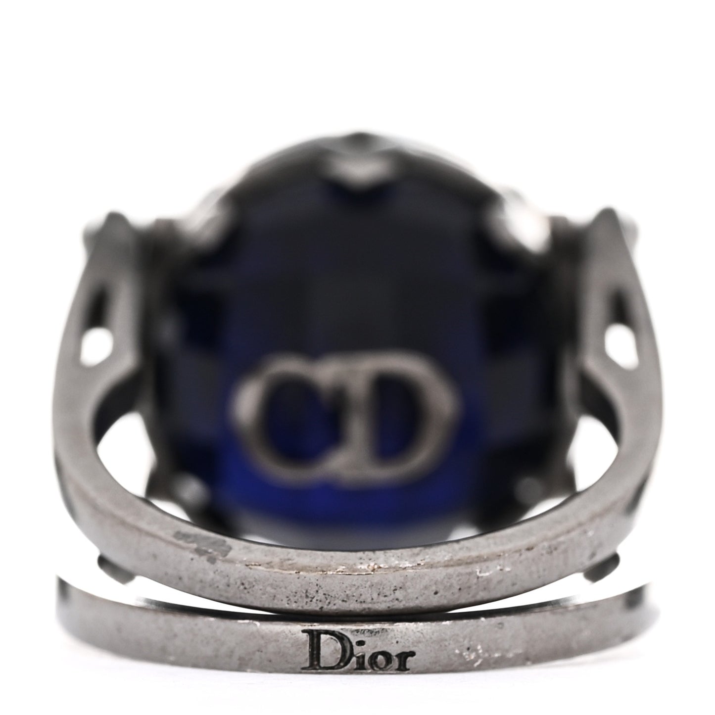 Crystal Metal CD Bee Reversible Ring 6 Silver Black