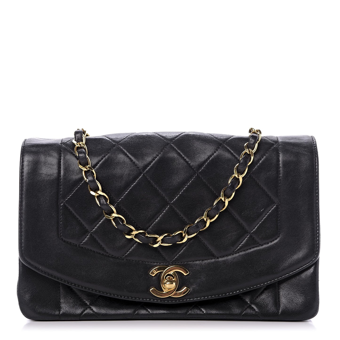 Lambskin Quilted Small Single Flap Bag Black