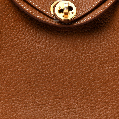 Hermes Taurillon Clemence Mini Lindy 20 Gold 7 of 11