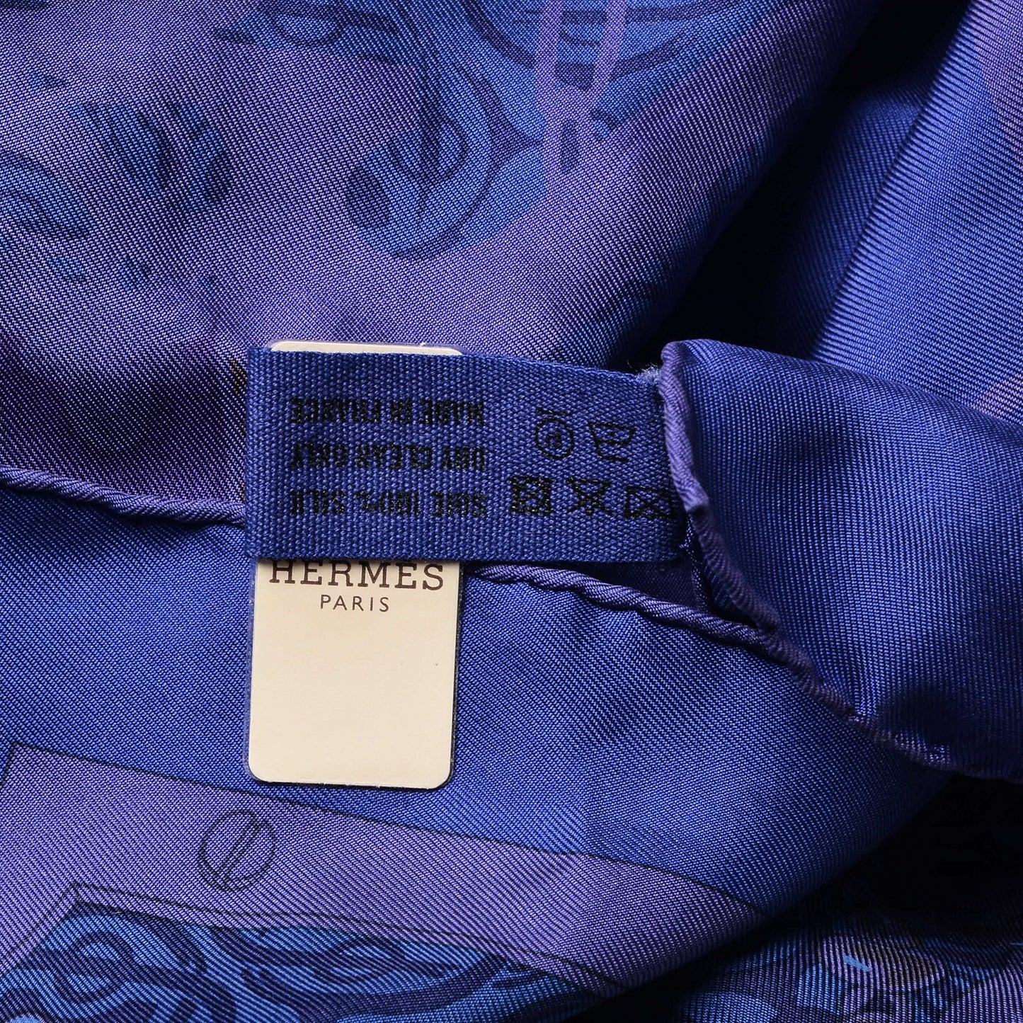 Silk Dip Dyed Mors et Gourmettes Scarf 90 Iris
